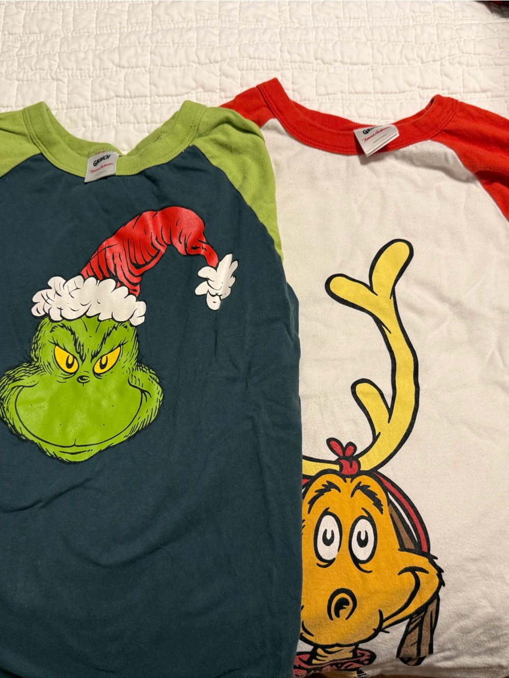 Hanna Andersson- Lot of TWO Dr. Seuss Grinch & Max Kids raglan Tees